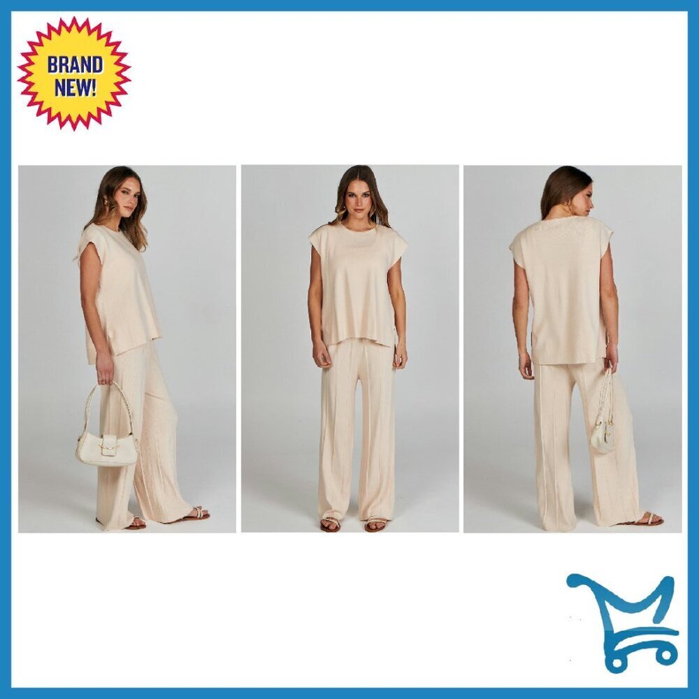Knit Sweater Vest Pant Lounge Set Size S Casual Comfort - Picture 8 of 8